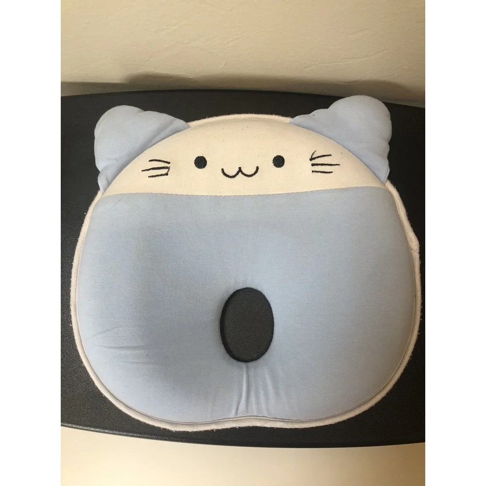 Head Support Baby Pillow Newborn Infant‎ Cushion Blue Preowned